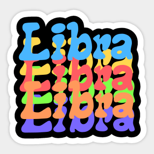 Rainbow Popart Libra Sticker